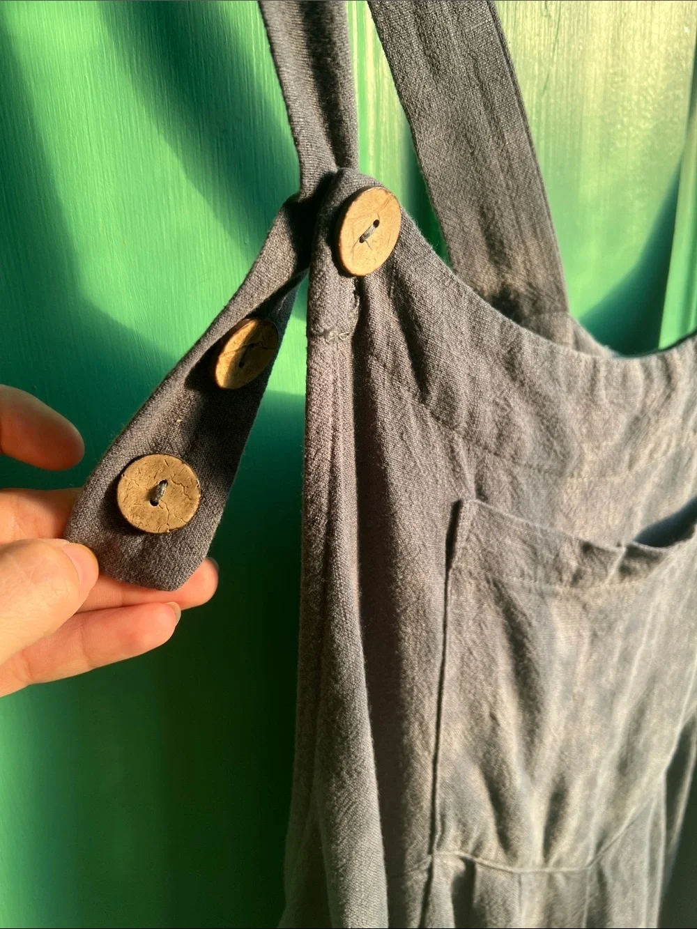 Automate Wide-Leg Linen-Blend Overalls Jumpsuit in Slate Blue/grey - Small